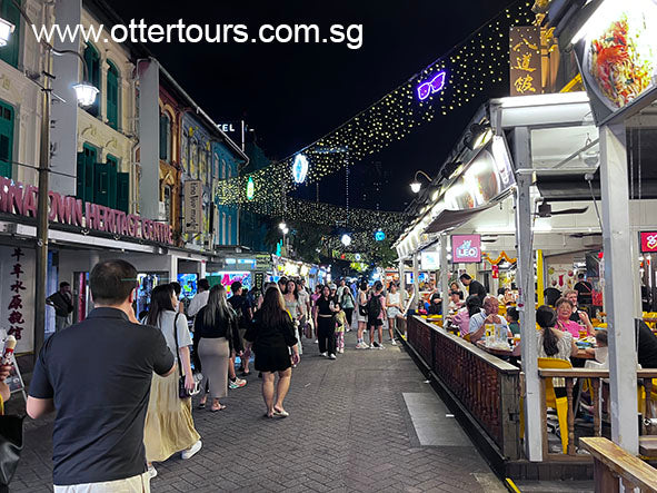 ChinaTown, Seafood Dinner at Popular Hawker Centre and Singapore River Cruise (Half Day Tour Package)