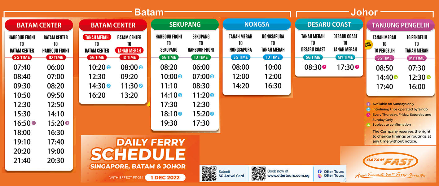 Batamfast Ferry (From Tanah Merah, Singapore)